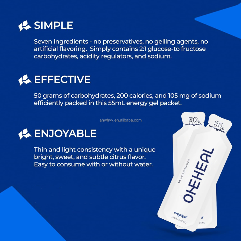 New Upgrade Electrolyte Energy Gel Original Carbs Custom Energy Gel Pouch Sports Energy Gelling