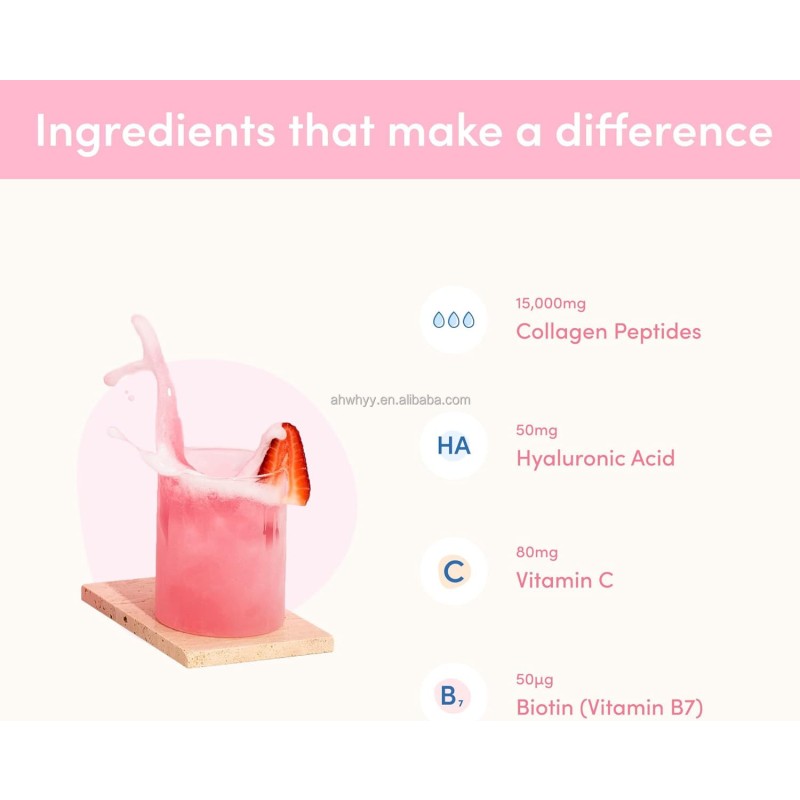 Premium Collagen Powder Premium Vitamin C  for Healthy Hair Glowing Skin Strong Collagen Peptides Powder