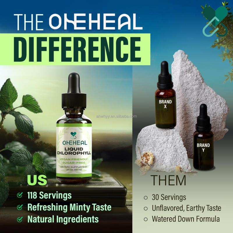 OEM  Organic Chlorophyll Liquid Drops Supply Natural Healthcare Supplement for Adult Chlorophyll Drops