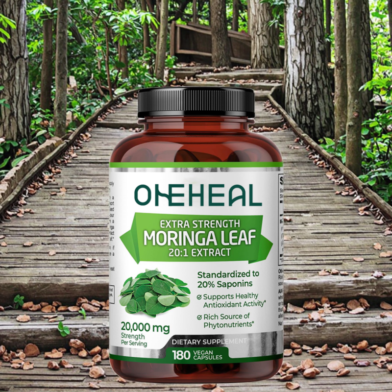 Moringa Leaf Capsules 100% Pure Organic Moringa 20:1 Extract Vegan Capsules Moringa Leaf Herbal Supplements
