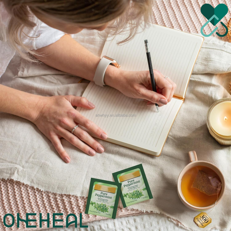 Wholesale Premium Herbal Tea Wrapped Bags Tea Fresh Minty Flavour Mint Herbal Tea