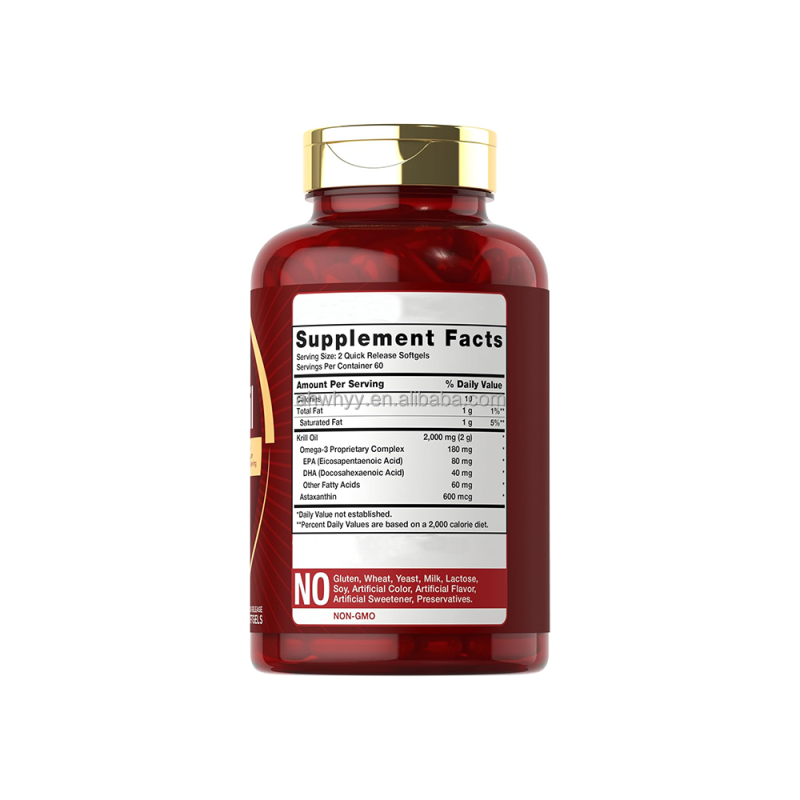Krill Oil 2000mg Softgels Maximum Strength Omega-3 EPA DHA Astaxanthin Supplement Sourced Red Krill Oil