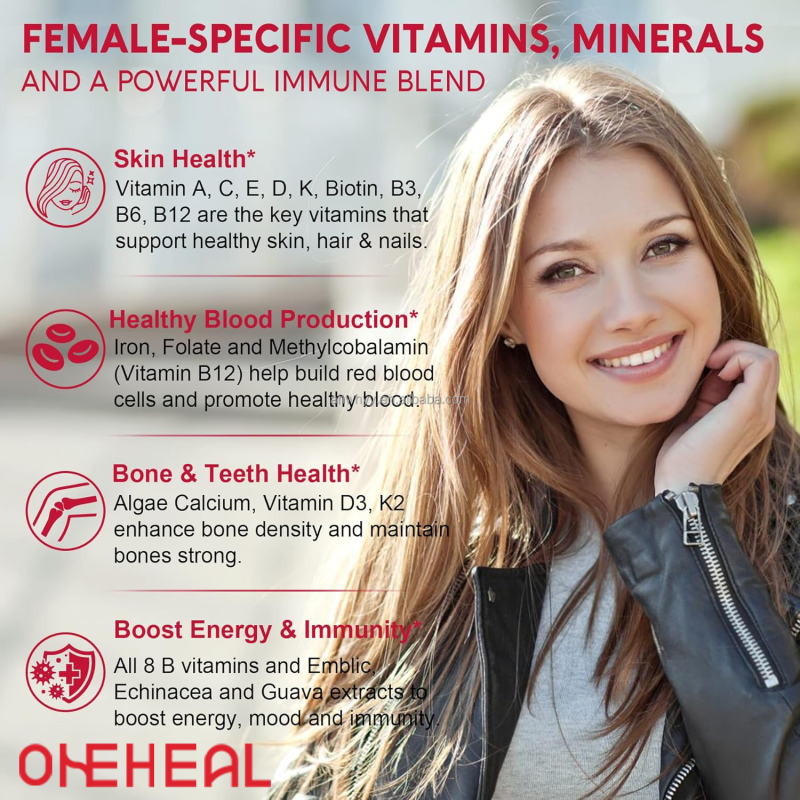 Custom Wholesale Prices Sugar-Free Multivitamin Gummies Women's Health Support Supplement Multivitamin Gummy