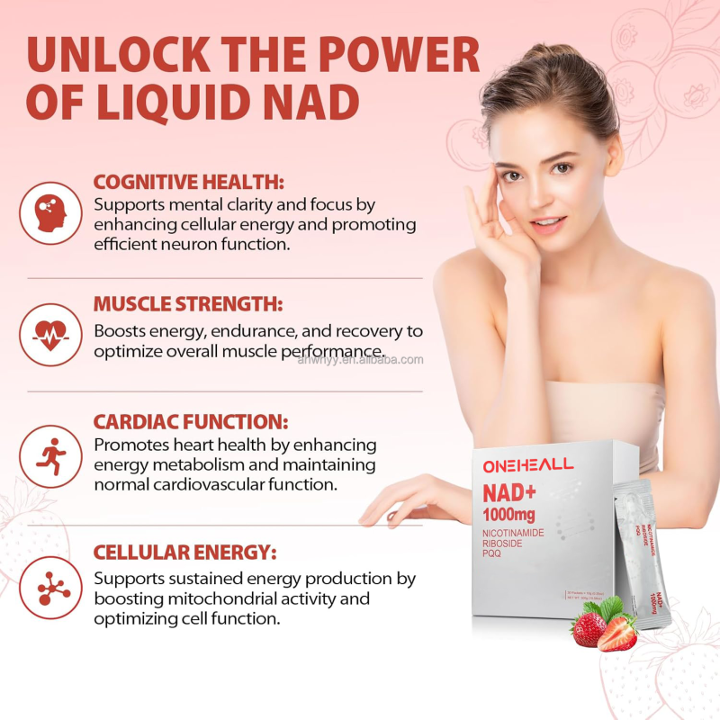 High-Potency NAD+ Liquid Supplement NAD Resveratrol PQQ Collagen Skin Energy Focus Healthy Aging NAD+ Liquids