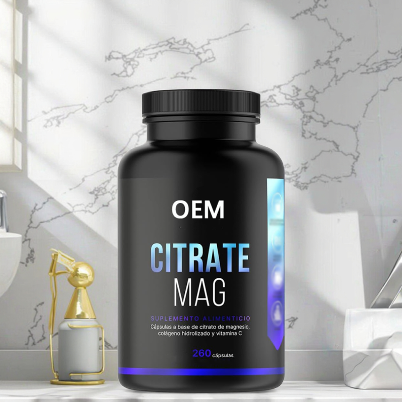 Private Label Citrate Magnesium Digestive Health Support Capsules Herbal Supplements Citrate Magnesium Capsules