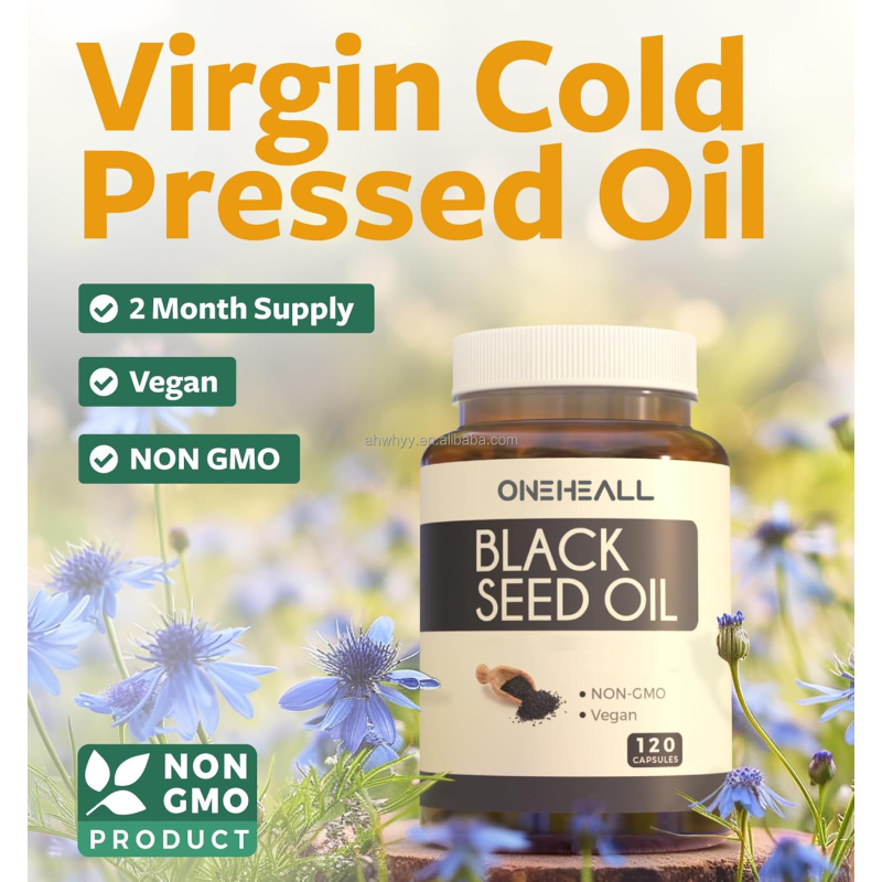 Black Seed Oil Softgel Capsules Cold-Pressed Nigella Sativa Vegan Non-GMO Capsules Herbal Supplement Black Seed Oil Capsule