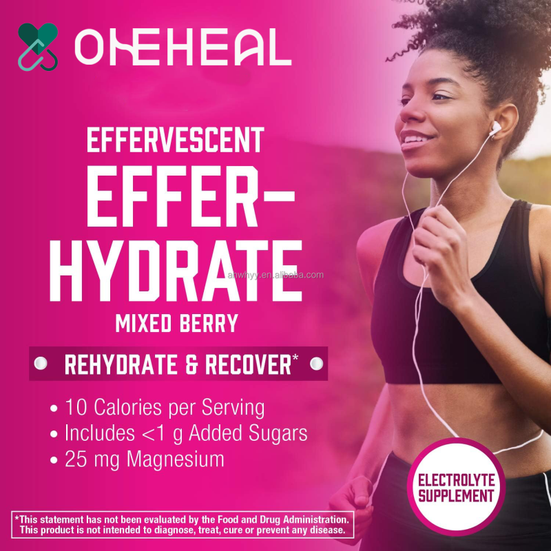 Private Label Electrolytes Tube Sport Electrolyte Tablet Natural Supplement Energy Electrolyte Effervescent Tablets