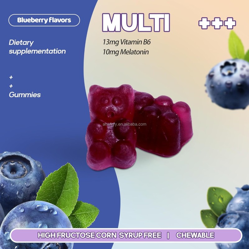 Fast Acting Melatonin Sleep Gummies Supplements Plant Extract Based for Improved Sleep