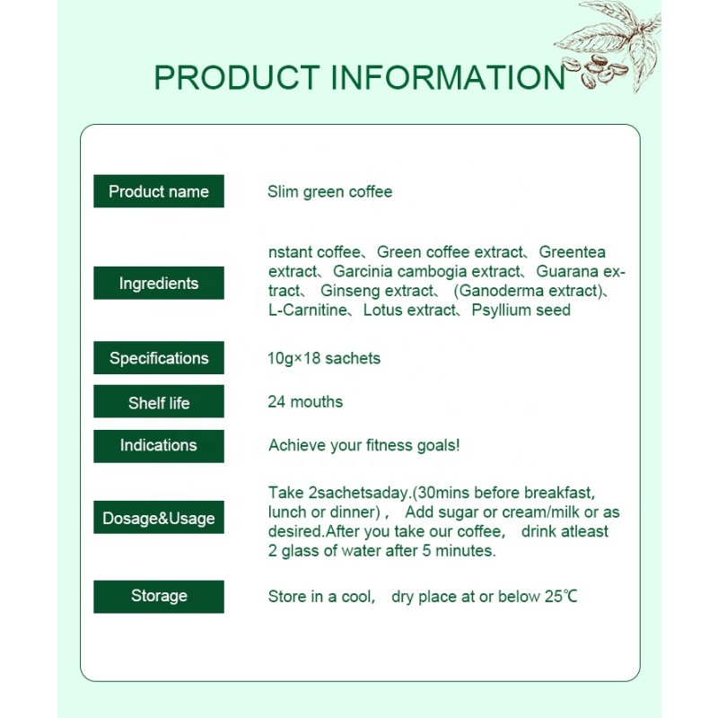 Green Coffee Powder Factory - 100% Natural Halal Fast Weight Loss Burning Fat