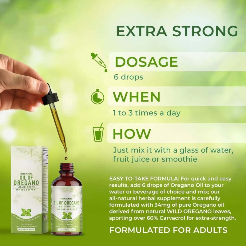 Oregano Oil Drops Factory - OEM/ODM Organic Natural Immunity Antioxidant