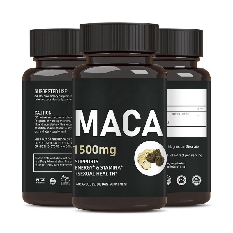 Maca Ginseng Capsules Factory - Private Label Organic Herbal Physical Strength Energy