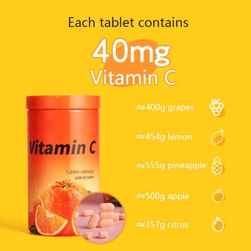 Vitamin C Chewable Tablets Factory - Supplement Antioxidant Immunity Booster Candy
