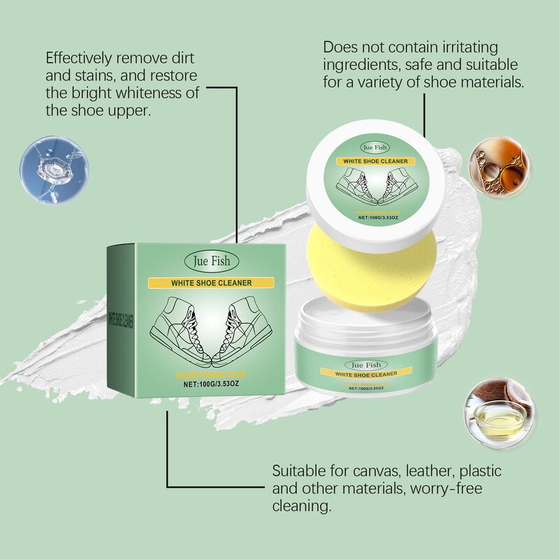 Sports Shoes Cleaning Cream Manufacturer - Multifunctional White Shoes Cleaner with Sponge Multi-purpose