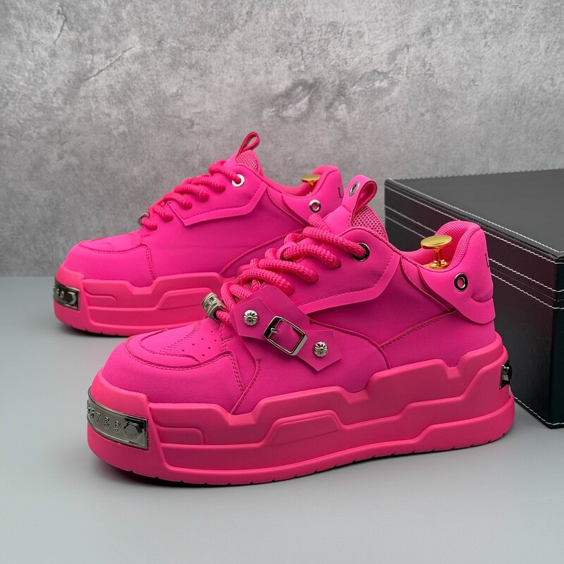 Men's Casual Sports Shoes Manufacturer - 2025 Four Seasons White Retro Design Thick Heightening Laces for Lacing