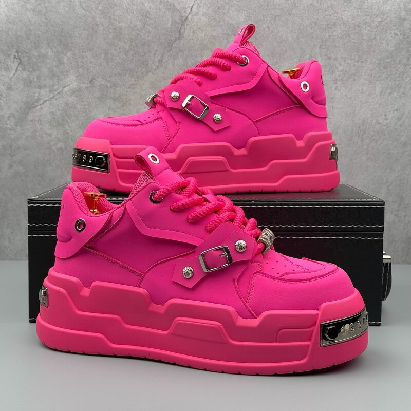 Men's Casual Sports Shoes Manufacturer - 2025 Four Seasons White Retro Design Thick Heightening Laces for Lacing