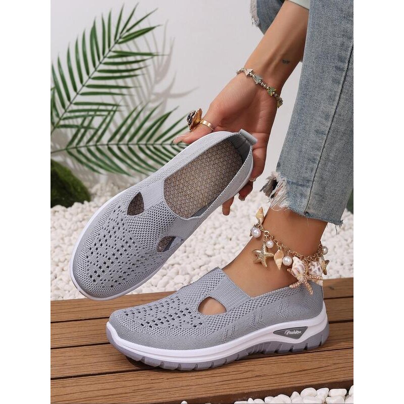 Women's Slip on Sneakers Manufacturer - Fashionable Plain Color Mesh Breathable Lightweight Casual Comfortable Sports Running