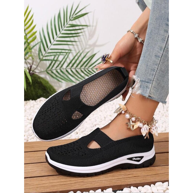 Women's Slip on Sneakers Manufacturer - Fashionable Plain Color Mesh Breathable Lightweight Casual Comfortable Sports Running