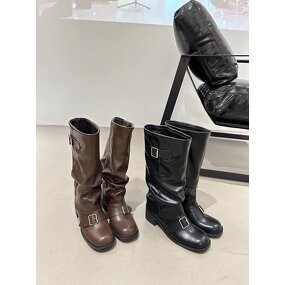Knee-length Boots for Women Manufacturer - Thick Heels New Styles European-style Round Toe for Autumn and Winter