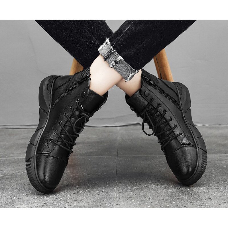 Men's Chelsea Boots Manufacturer - 2025 Trendy High-Top Casual PU Winter British Style Plus Size