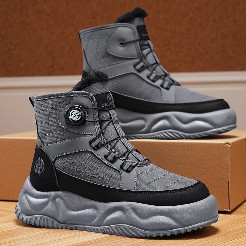 Winter Men's Snow Boots Manufacturer - 2025 New Swivel Buckle Fleece-Lined Thickened Severe Warm Thick-Soled EVA Insole