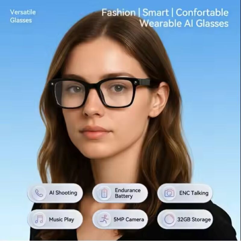Smart Glasses Manufacturer - New Arrival for BT 4k Pixel Video Shooting AR AI Translation Enc Calling Wearable Headset