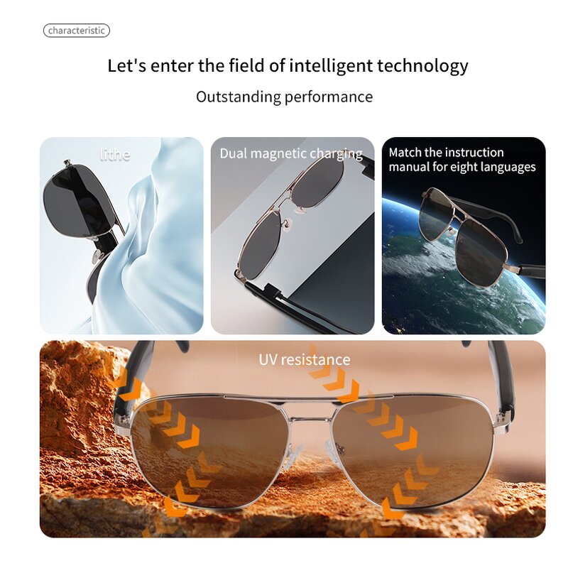 Smart Sunglasses Manufacturer - Fashionable for Men and Women BT Music AI Translator Answer Calls Outdoor Wearable