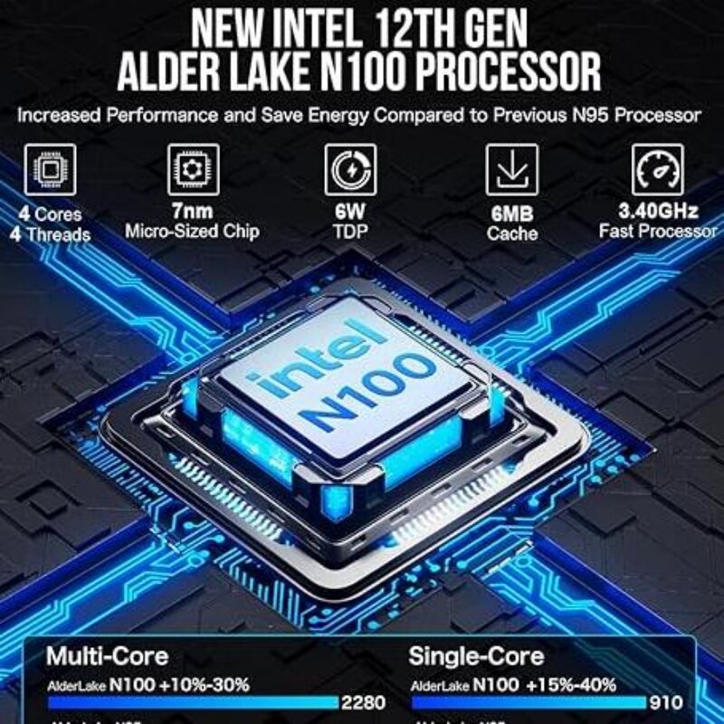 Mini PC Manufacturer - RUNCK 6GB 256GB Pocket Computer for Business SSD Gaming Laptops Inter N100 16GB RAM 512GB SSD Used