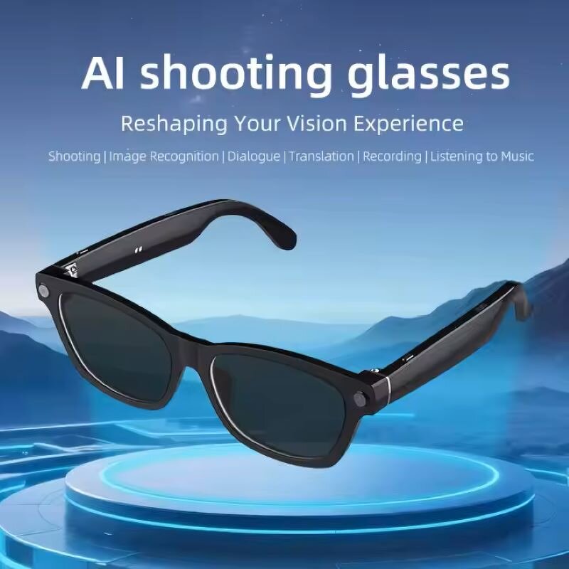 Smart Sunglasses Manufacturer - BT5.4 Multilingual AI Translation Music Stereo Wireless Comfortable Gradient Metal Factory Red
