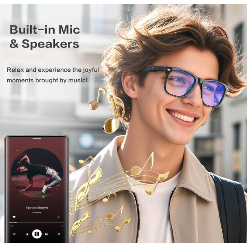 AI Glasses Manufacturer - NEW Smart Translation Multi Language Voice Assistant Magnetic Charging Audio Call SunGlass