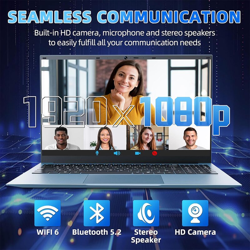 Laptop Manufacturer - Home 15.6 Inch Ultra Slim Mini Portable PC Intel N5095 Quad-Core 8GB DDR4 128GB SSD Win 11