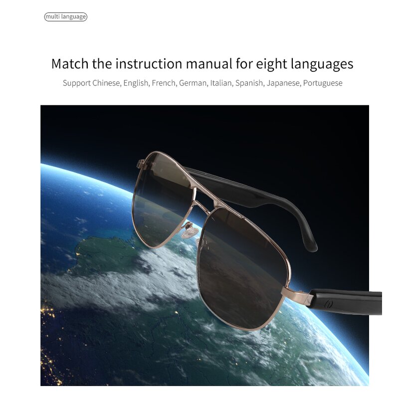 Smart Sunglasses Manufacturer - Fashionable for Men and Women BT Music AI Translator Answer Calls Outdoor Wearable