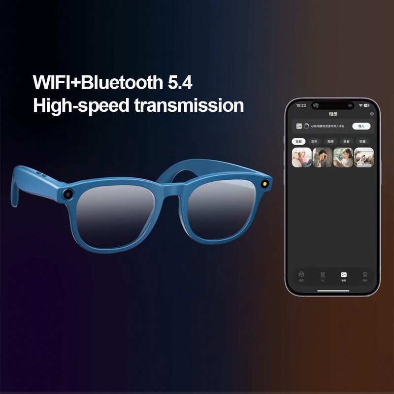 Smart Sunglasses Manufacturer - BT5.4 Multilingual AI Translation Music Stereo Wireless Comfortable Gradient Metal Factory Red