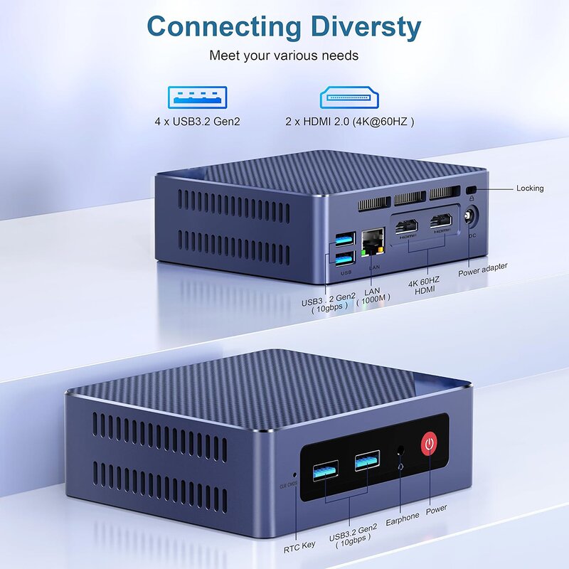 Mini PC Manufacturer - Intel Alder Lake N95 4c 4t 16GB DDR4 500GB Dual Display with Built-in Power Supply for Home Office