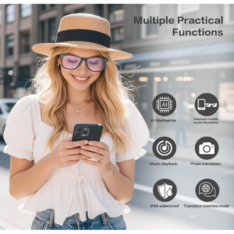 Smart AI Glasses Manufacturer - G02 with 500W HD Camera Anti-Shake WIFI Translation Chatgpt Voice Assistant Wearable 2025