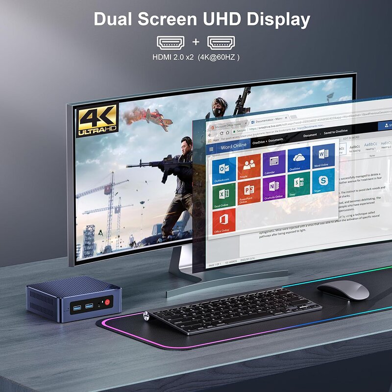 Gaming Mini PC Manufacturer - AMD R7 7840HS 4-core 16-thread 16/32GB DDR5 512GB/1TB SSD Desktop Work Station PC