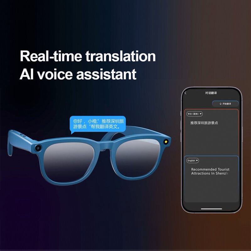 Camera Smart Glasses Manufacturer - Remote Photography BT Audio Call AI Translation WIFI Connect for Men Women Wearable