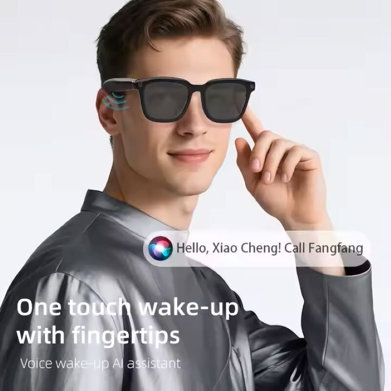 Smart Sunglasses Manufacturer - BT5.4 Multilingual AI Translation Music Stereo Wireless Comfortable Gradient Metal Factory Red