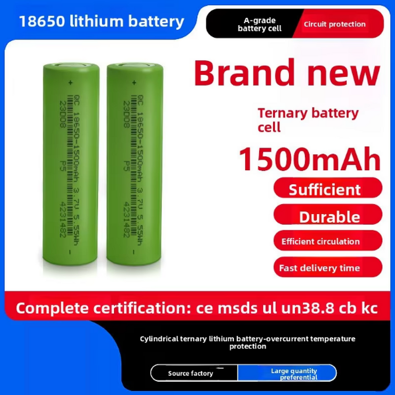 Lithium Battery Manufacturer - 18650 1300mAh 3C 1500mAh 5C High Drain for Power Tools E-Scooters Electric Carts 2000+ Cycles
