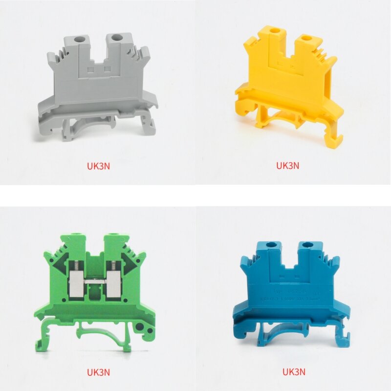 Terminal Blocks Manufacturer - UK 2.5B/3N/5N/6N/10N/16N/25N/35N Screw-Type Barrier Strips Universal DIN Rail Mount