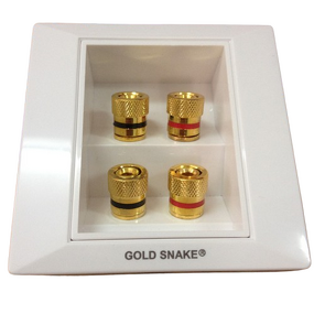 Audio Panel Manufacturer - Gold Plated Snake King 4-Position Speaker Junction Box Banana Terminal Post Socket Factory Outlet
