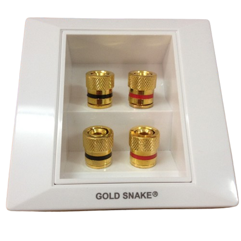 Audio Panel Manufacturer - Gold Plated Snake King 4-Position Speaker Junction Box Banana Terminal Post Socket Factory Outlet