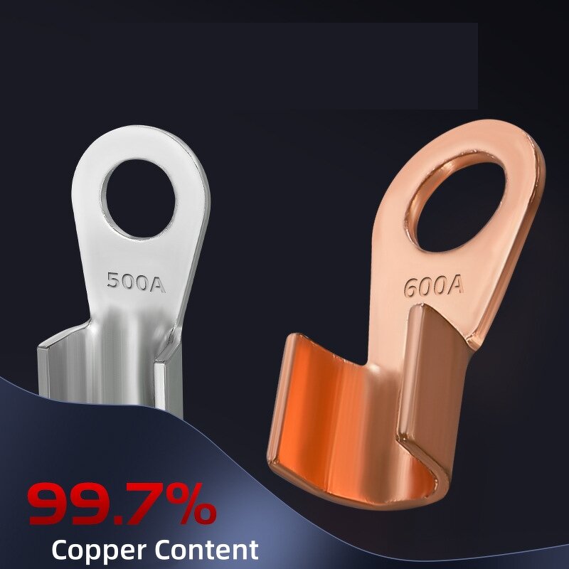 Battery Cable Lugs Manufacturer - OT Type Open Barrel Tin-Plated Copper Terminals 3A to 100A Heavy Duty for Wire Connectors