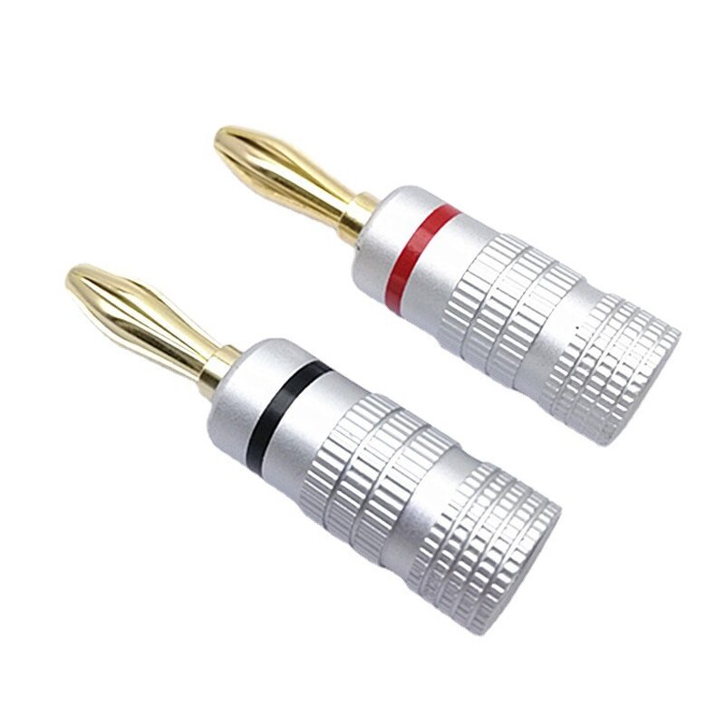 Banana Plug Manufacturer - Red Black Circle Copper Gold-Plated Cross Welding Free 4MM for Audio Speaker Cable