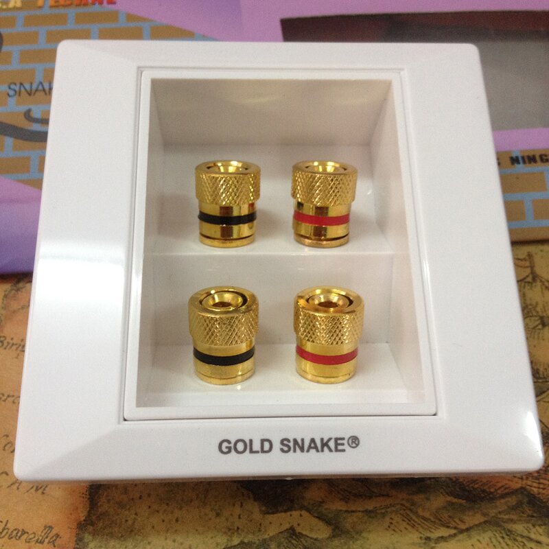 Audio Panel Manufacturer - Gold Plated Snake King 4-Position Speaker Junction Box Banana Terminal Post Socket Factory Outlet