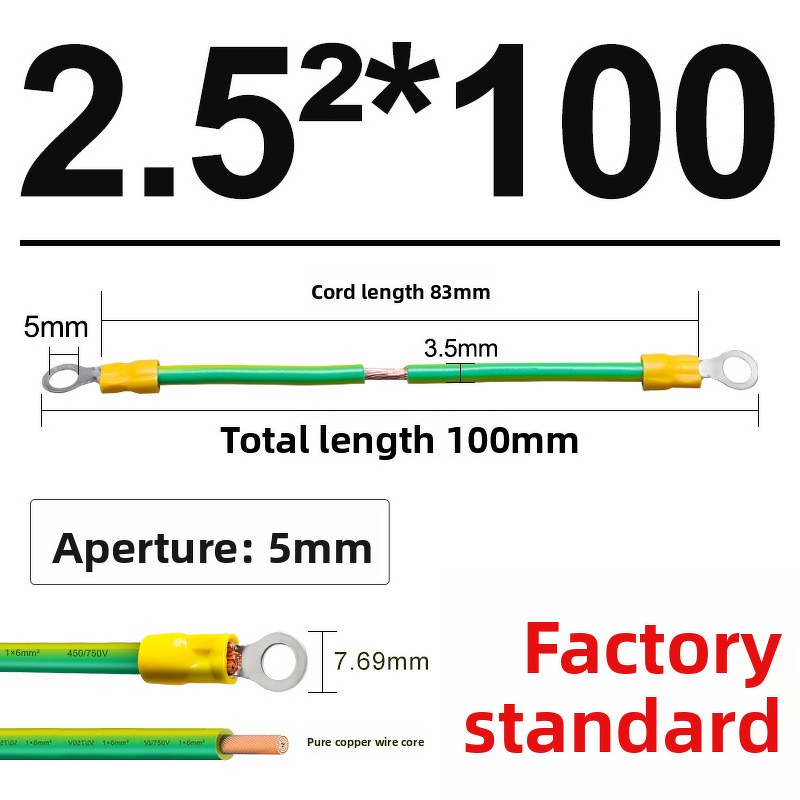 Solar PV Grounding Wire Kit Manufacturer - Bare Copper Jumper for Cable Tray Electrical Panel Bonding Green-Yellow RoHS/CE