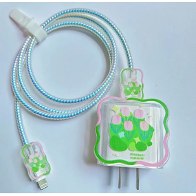 Cartoon Sublimation Charger Protector Manufacturer - 5 in 1 with Cable Bite Protective Cover for iPhone 20W 18W Adapter