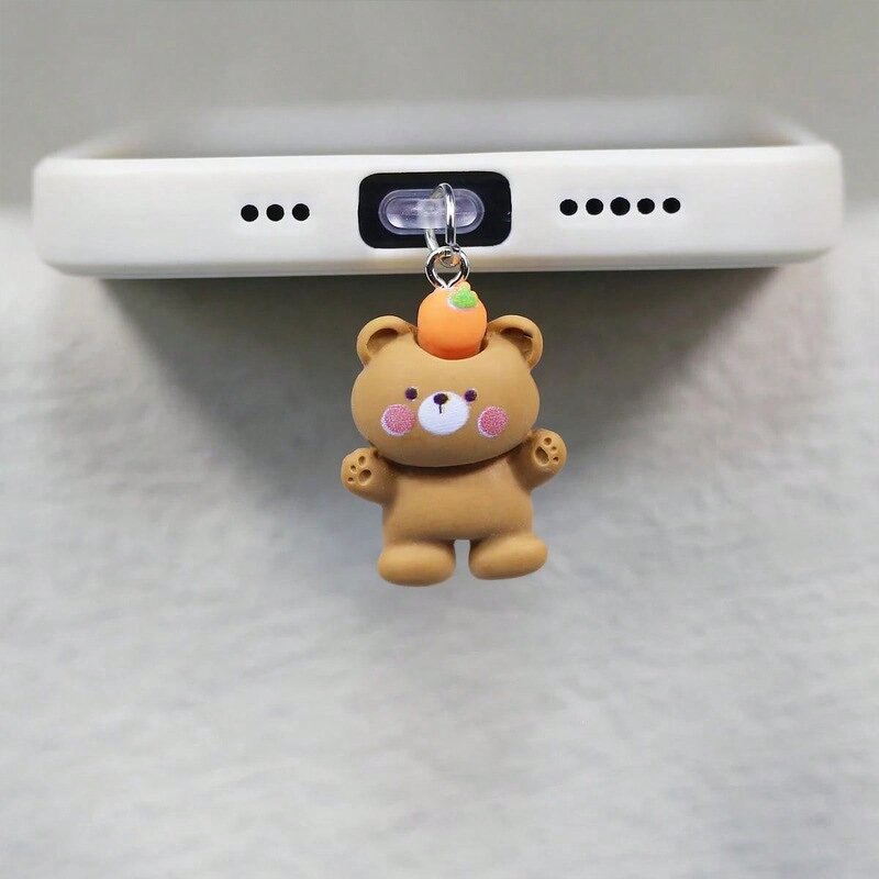 Phone Dust Stopper Pendant Manufacturer - Cute Bear Decorative DIY for iPhone Xiaomi Type-C Interface Phone Accessories