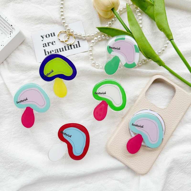 Magnetic Phone Grip Holder Manufacturer - Wholesale Mushroom Design Transparent Acrylic Epoxy Socket