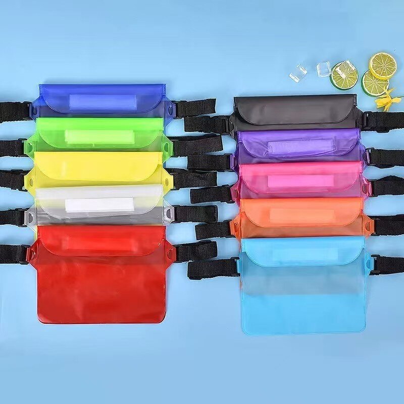 Waterproof Waist Bag Manufacturer - Outdoor Sports Fitness Running Bag for Mobile Phone Cosmetics PVC Swimming Rafting