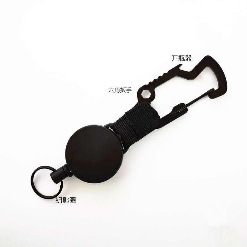Telescopic Keychain Manufacturer - Webbing Hanging Buckle Anti-lost Anti-theft Key Rope Wire Rope High Elastic